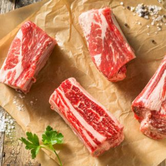 Raw Organic Beef Short Ribs Ready to Cook