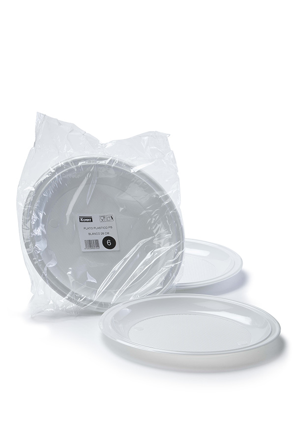 Bol de Plástico Reutilizable PS Blanco 630ml Ø16cm (20 Uds)