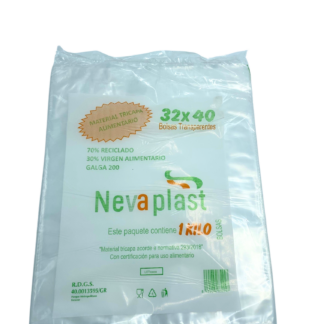 BOLSA TRANSP.TRICAPA 32X40 KG ALIMENT. G-200 C/25 NEVAPL.