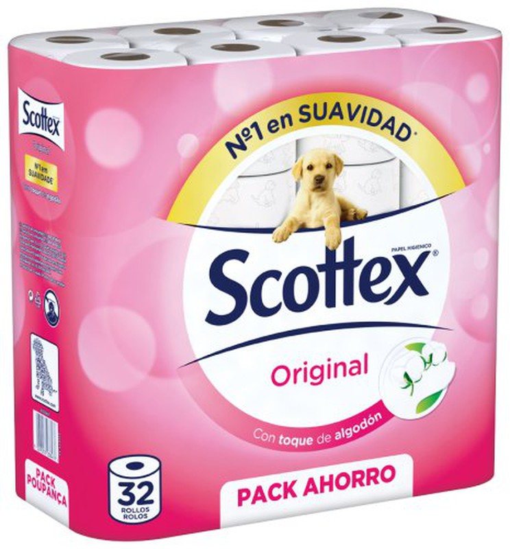 SCOTTEX Papel higiénico de 16 unidades.