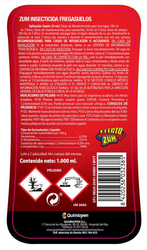 FREGASUELOS INSECTICIDA ZUM