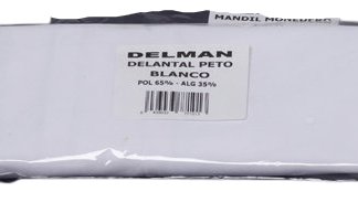 DELANTAL PETO BLANCO DELMAN C/100