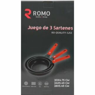 JUEGO DE 3 SARTENES 20,24,28CM.ROMO RO-QUALITY-SJS3