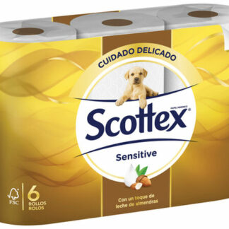 HIGIENICO SCOTTEX SENSITIVE C/LECHE ALMENDRA 6 UND. C/7 #