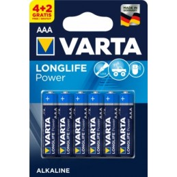 PILAS ALCALINA VARTA AAA LONGLIFE POWER 4+2 UNID.C/20